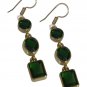 Riyo Green Gold Plated Emerald CZ Earring eye-catching handmade jewellery online