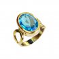 Riyo Blue Topaz Cz 18c Gold Plating Signet Ring Jewelry Sz 6 Gprbtcz6-92003