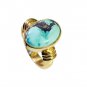 Riyo Turquoise 18-Kt Gold Plating Mourning Ring Sz 5 Gprtur5-82095