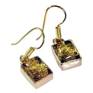 Riyogems Dichroic Glass Gold Plated Jewelry Set Valentine Earring L 1.2in Gpedgl