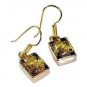 Riyogems Dichroic Glass Gold Plated Jewelry Set Valentine Earring L 1.2in Gpedgl