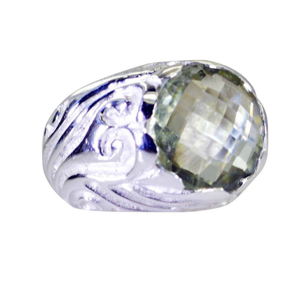 Riyo Green Amethyst Silver Jewelry Tags Purity Ring Jewelry Sz 6 Srgam6-28064