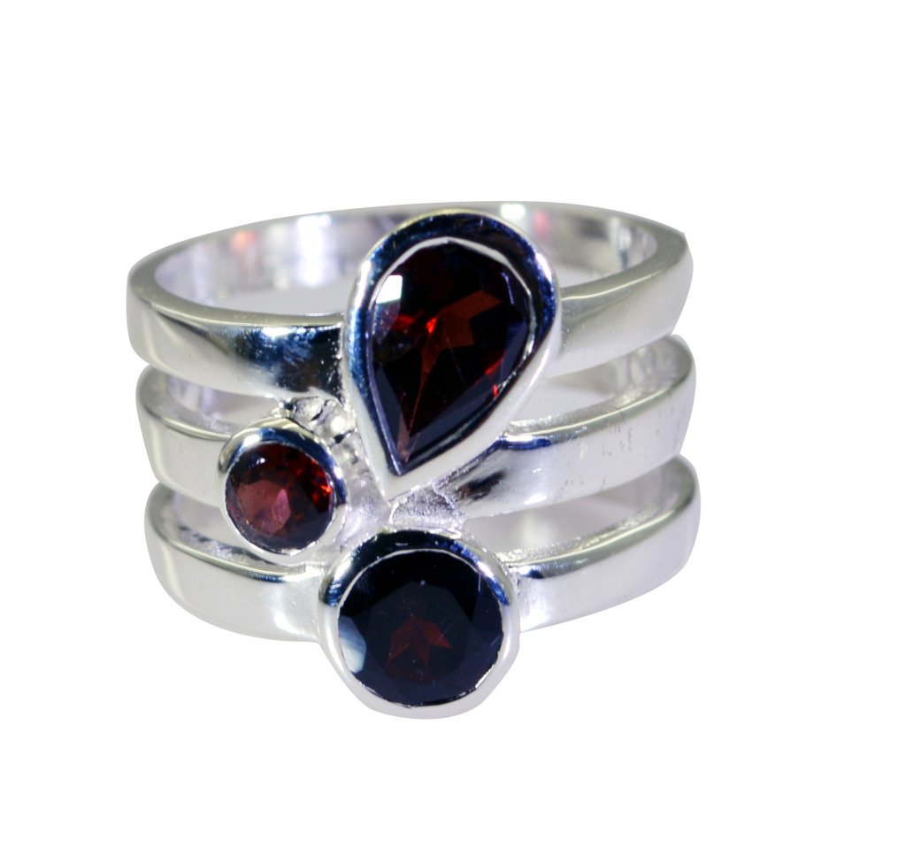 Riyo Garnet Fair Trade Silver Jewellery Man Silver Ring Sz 8 Srgar8-26179