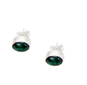 Riyo Malachite Silver Celebrity Earring L 0.2in Semal-48013