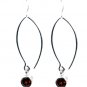 Riyo Garnet Silver Jewelry Shop Earrings L 1.2in Segar-26038