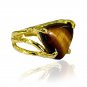 Riyo Tiger Eye 18 Kt Gold Platings Mourning Ring Sz 8 Gprtey8-80014