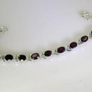 Riyo Garnet Cheap 925 Jewelry Silver Chain Link Bracelet L 7.5in Sbragar-26027
