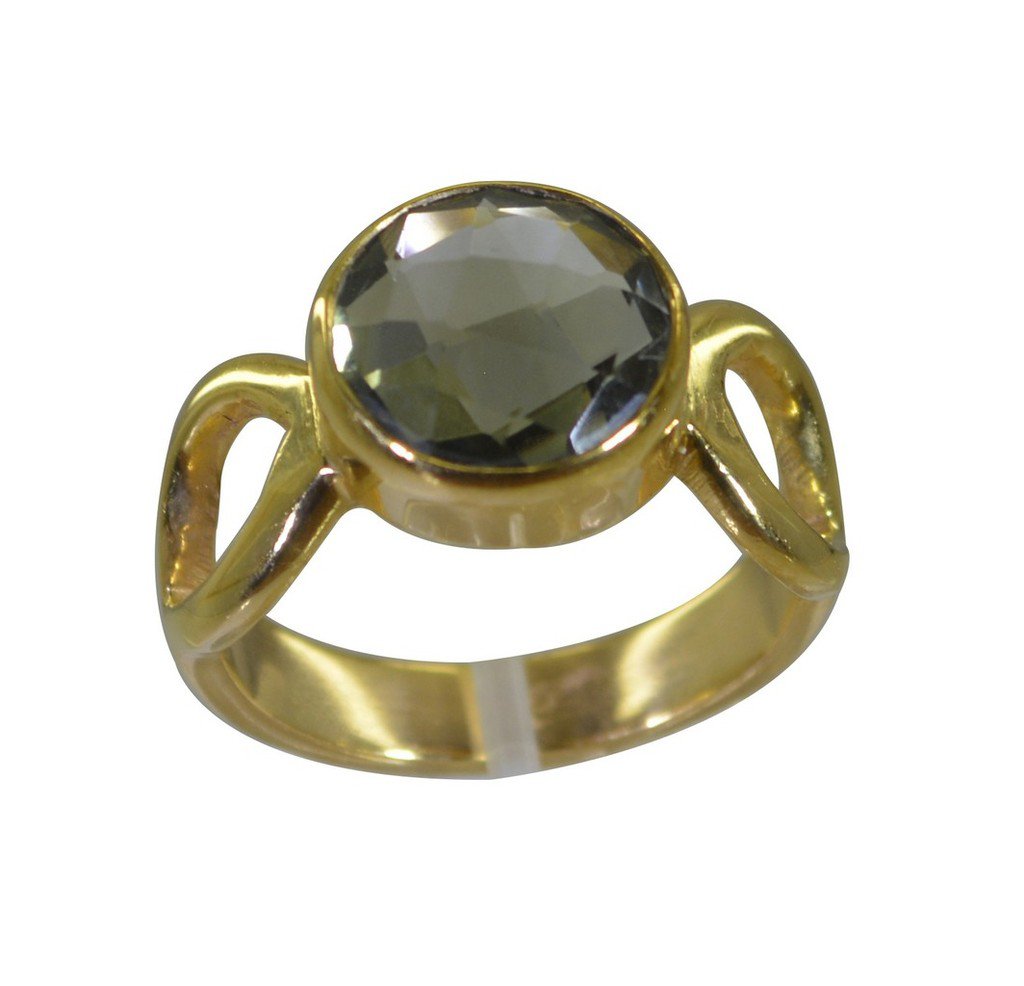 Riyo Green Gold Plated Green Amethyst Ring comely handmade jewelry patterns GPRG