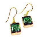 Riyogems Dichroic Glass Wholesale Gold Plated Party Wear Earring L 1.2in Gpedgl-