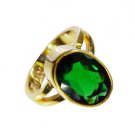 Emerald Cz 18kt Y Gold Plating Friendship Ring