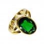 Emerald Cz 18kt Y Gold Plating Friendship Ring