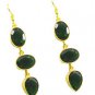 Riyogems Green Emerald Cz Copper 18kt Gold Plated High Performance Earring L 3in