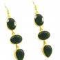 Riyogems Green Emerald Cz Copper 18kt Gold Plated High Performance Earring L 3in