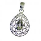 Riyo Green Amethyst Wholesale Silver Jewelry Key Pendants L 1.2in Spgam-28014