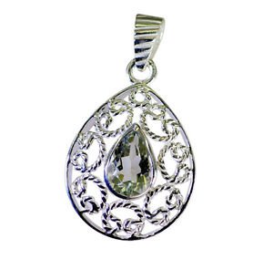 Riyo Green Amethyst Wholesale Silver Jewelry Key Pendants L 1.2in Spgam-28014