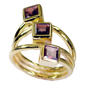 Riyo Garnet 18 Ct Y.G. Plated Gimmal Ring Sz 8 Gprgar8-26023