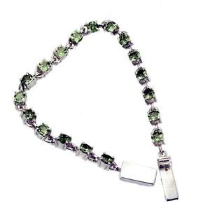 Riyo Peridot Elegant Jewellery Silver Twist Bracelet L 7.5in Sbraper-58004