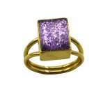 Riyo  Dichroic Glass  18kt Gold Plated Glittering Ring Gprdgl70-22021