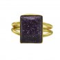 Riyo  Dichroic Glass  18kt Gold Plated Glittering Ring Gprdgl70-22021