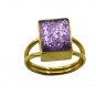 Riyo  Dichroic Glass  18kt Gold Plated Glittering Ring Gprdgl70-22021