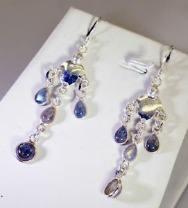 Riyo Labradorite Real Silver Jewellery Silver Earring Backs L 2.5in Selab-42012