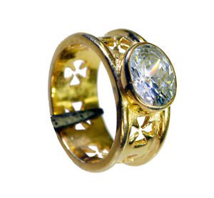 White Cz 18.Kt Gold Platings Pre Engagement Ring
