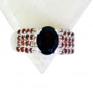 Riyo Garnet Essential Silver Jewellery Designer Silver Ring Sz 8.5 Srgar8.5-2617