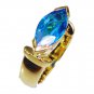 Riyo Blue Topaz Cz Gold Plated Fashion Posie Ring Sz 8 Gprbtcz8-92033