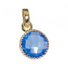 Riyogems Blue Topaz Cz Gold Plated Jewelry Leaf Pendants L 1in Gppbtcz-92005
