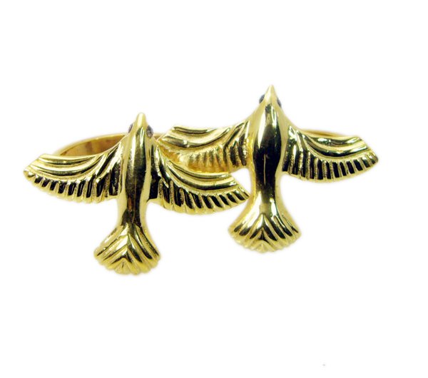 Riyo A Plain  18kt Gold Plated Birds Ring Gprbirr70-140001