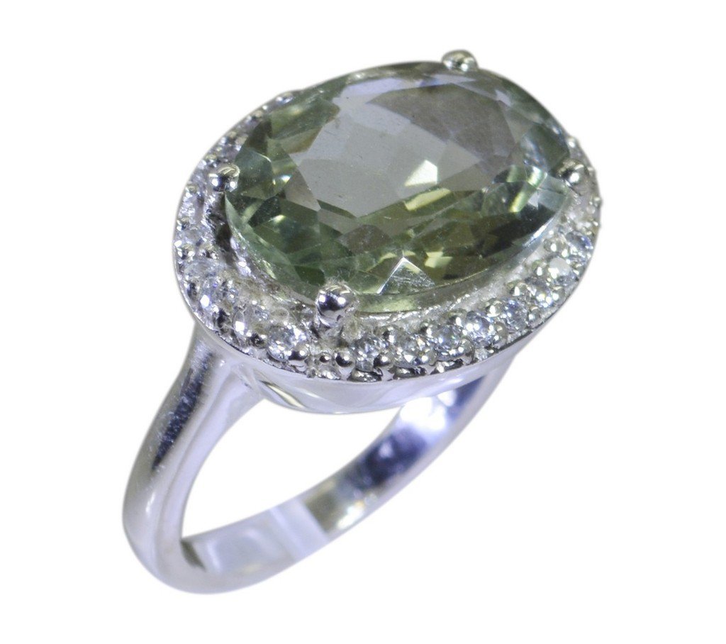 Riyo Green 925 sterling silver Green Amethyst Ring taking fine gemstone jewelry