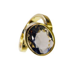 Smoky Quartz Fine Gold Plated Class Ring