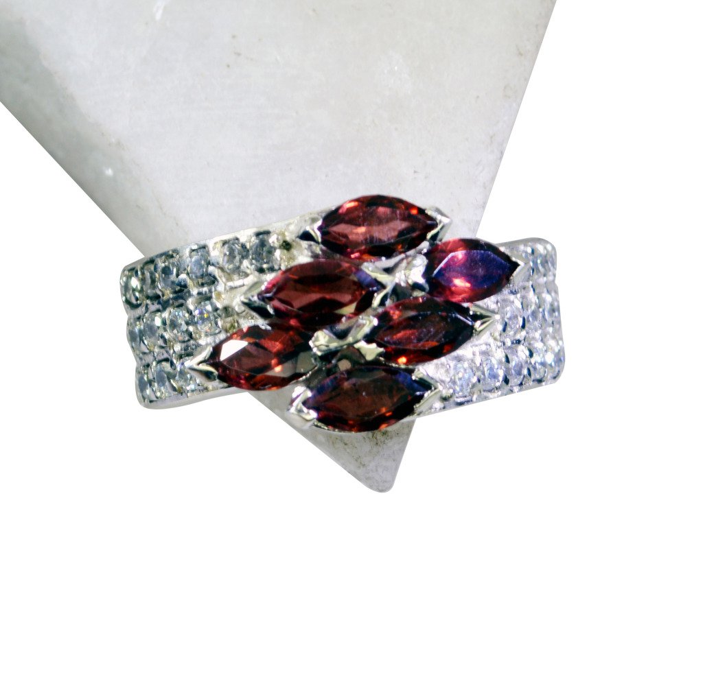 Riyo Garnet Discount Silver Jewellery Chunky Silver Ring Sz 7 Srgar7-26166