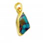 Riyogems Turquoise 18.Kt Gold Plated Baby Pendants L 2.1in Gpptur-82054