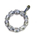 Riyo A White Topaz 925 Solid Sterling Silver Eco Friendly Pendant L 1.5in Spwhcz