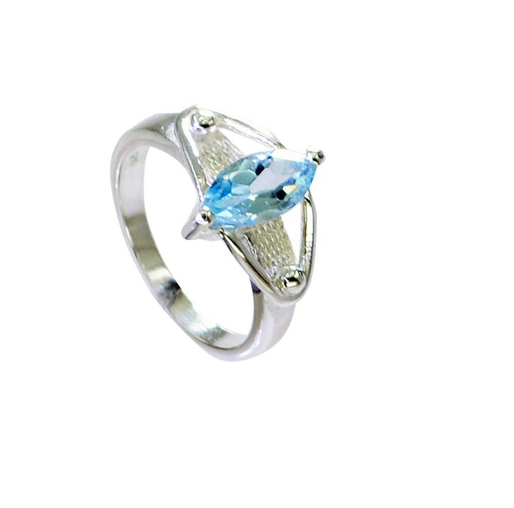 Riyo Blue Topaz Silver Chunky Jewellery Big Silver Ring Sz 5.5 Srbto5.5-10104