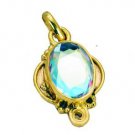 Riyogems Dichroic Glass Gold Plated Wholesale Charm Pendant L 1.2in Gppdgl-22028
