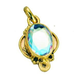 Riyogems Dichroic Glass Gold Plated Wholesale Charm Pendant L 1.2in Gppdgl-22028