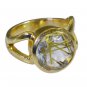 Riyo Multi Gold Plated Rutile Quartz CZ Ring ideal handmade unique jewellery GPR