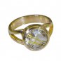 Riyo Multi Gold Plated Rutile Quartz CZ Ring inviting handmade unique jewelry GP