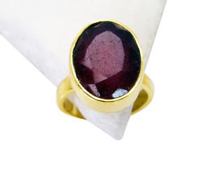 Riyo Indi Ruby 18k Gold Plated Eternity Ring Sz 6 Gpriru6-34014