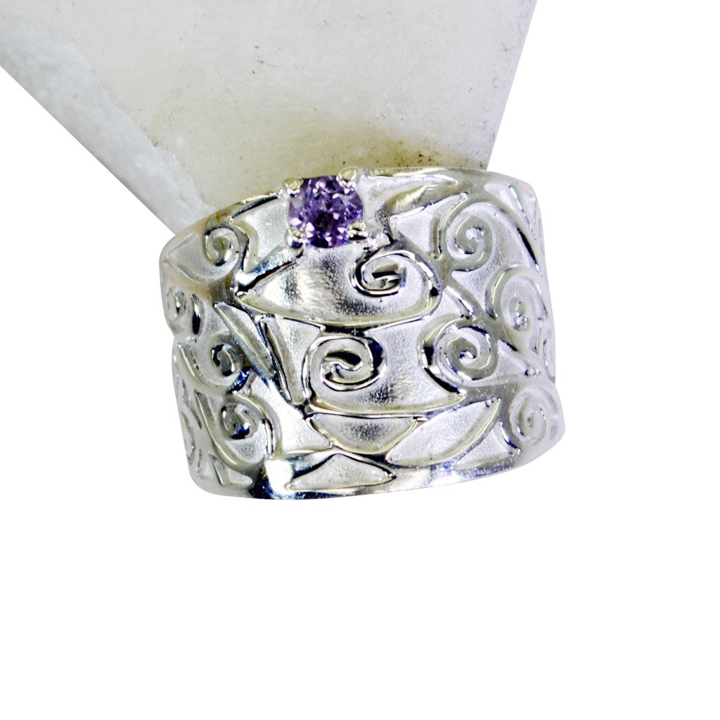 Riyo Amethyst Artisan Silver Jewelry Nice Ring Jewellery Sz 8 Srame8-2124