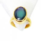 Riyo Green Onyx Indian Gold Plate Posie Ring Sz 5 Gprgon5-30006