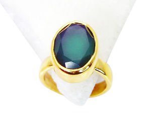 Riyo Green Onyx Indian Gold Plate Posie Ring Sz 5 Gprgon5-30006