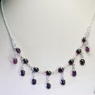 Riyo Garnet Semi Precious Jewellery Custom Silver Necklace L 16in Sngar-26010