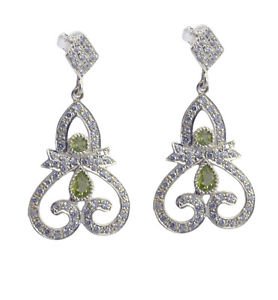 Riyo Green Peridot 925 Solid Sterling Silver Flirty Earring L 2in Seper-58072
