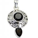 Riyo Smoky Quartz Rajasthani Silver Jewellery Hill Tribe Pendants L 1.5in Spsqu-