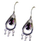Riyo Garnet Silver Sensations Jewelry Bridal Earrings L 1.5in Segar-26071