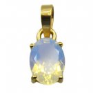 Riyogems White Fire Opal Cz Copper 18kt Gold Plated Stylish Pendant L 1in Gppfoc