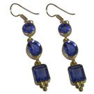 Riyo Blue  Gold Plated Blue Sapphire CZ Earring yummy handmade jewellery designe